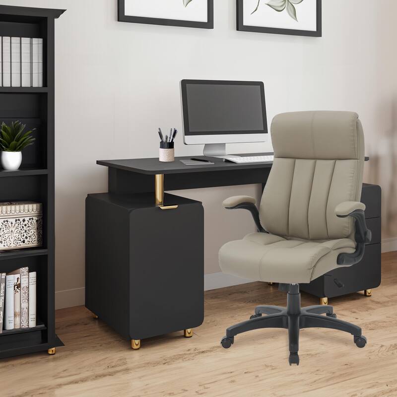 Modern Designs Faux Leather Adjustable Rolling Executive Office Chair