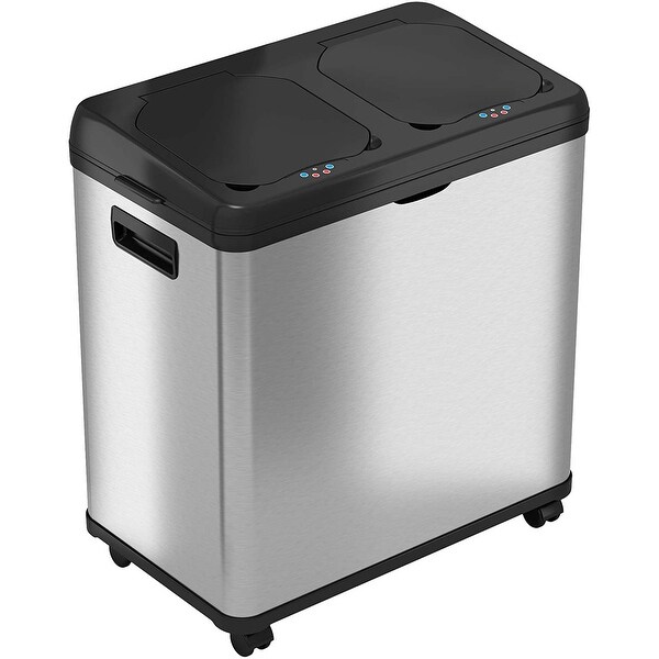 iTouchless 16 Gallon Stainless Steel Dual Compartment 8 Gal each Sensor Trash Can On Sale Bed Bath Beyond 34618871