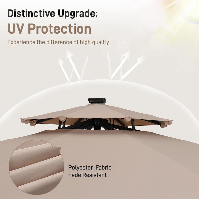 Ainfox 10 FT Aluminum Offset Outdoor Cantilever Umbrella with 360-degree Rotation