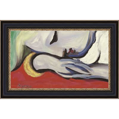 The Rest Le Repos by Pablo Picasso Giclee Print Oil Painting Black Frame Size 22" x 15"
