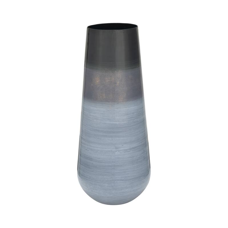 Metal Alabastron Vase Contemporary Multi-Colored Blue and Black 18" Vase for Floral Arrangements Stylish Table - 8" x 8" x 18" - Multi