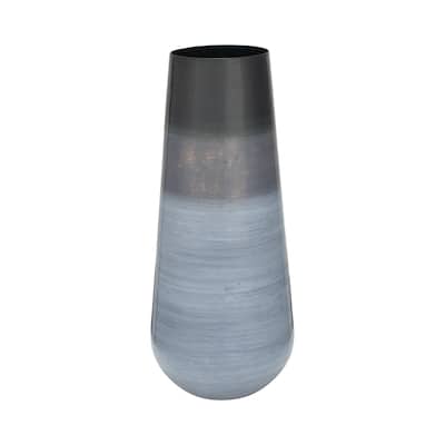 Metal Alabastron Vase Contemporary Multi-Colored Blue and Black 18" Vase for Floral Arrangements Stylish Table