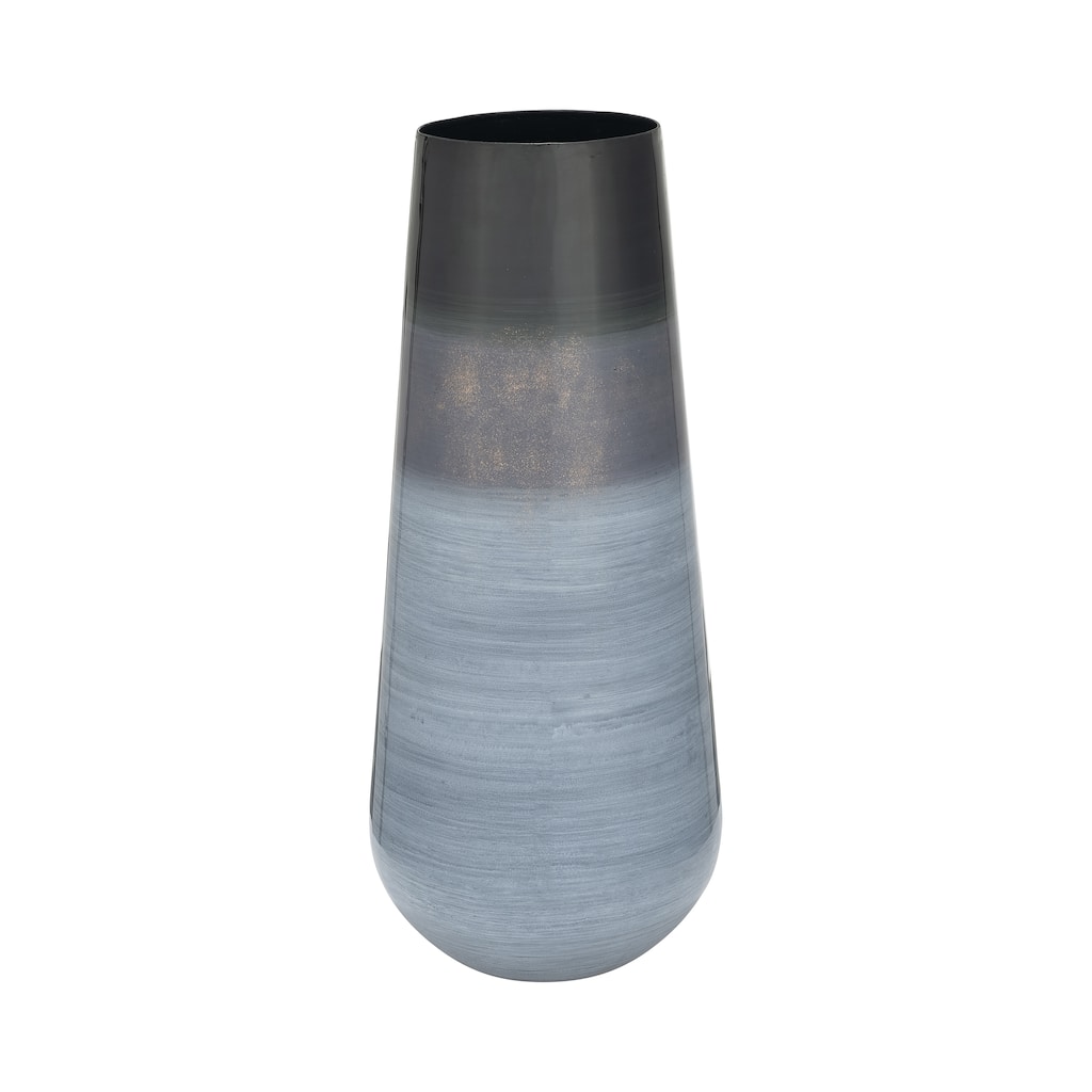 Metal Alabastron Vase Contemporary Multi-Colored Blue and Black 18" Vase for Floral Arrangements Stylish Table