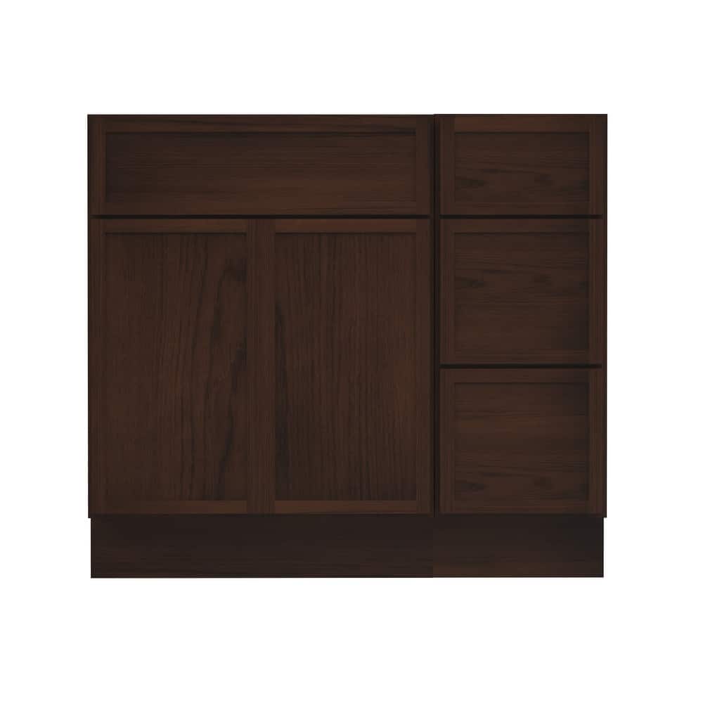 Vanity Art 36" Oak Freestanding Bathroom Vanity Cabinet without Top