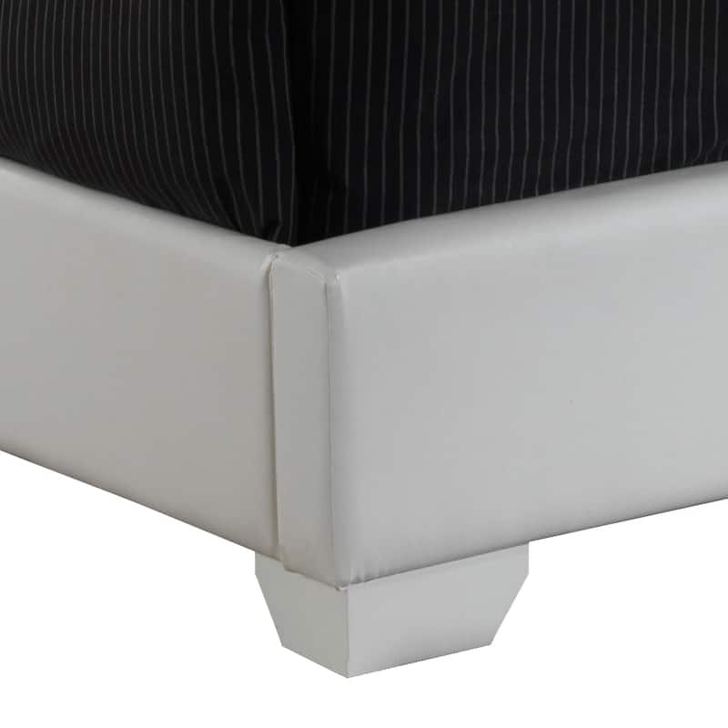 Queen Size PU Elegant Platform Bed with Foam Support