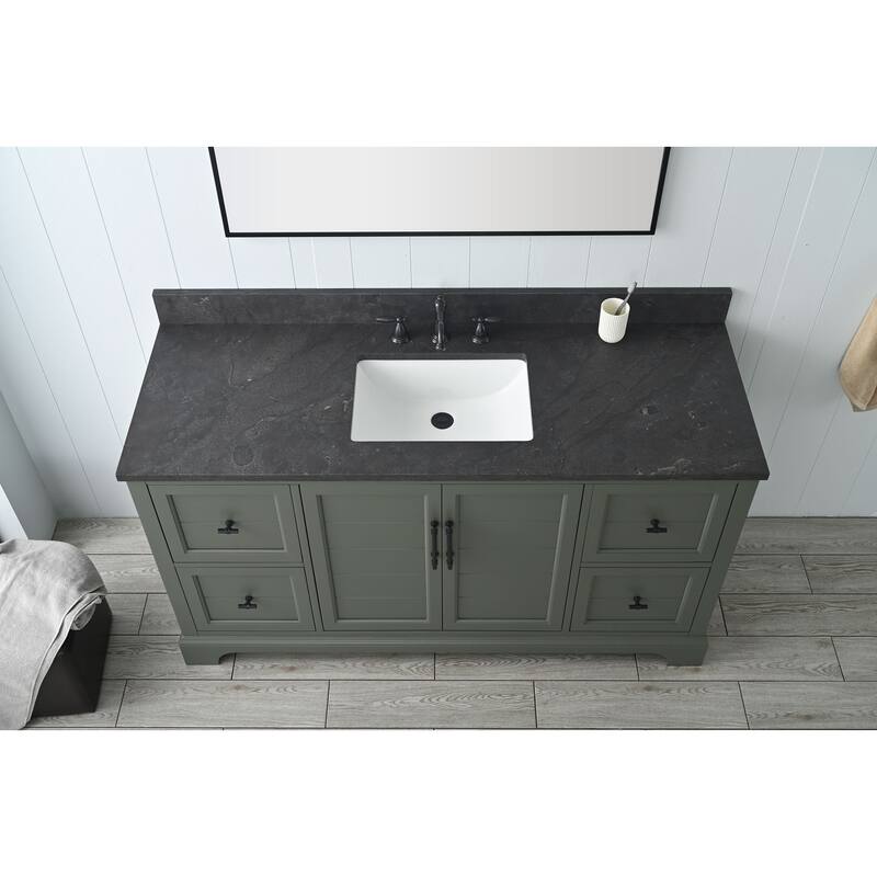 Vanity Art 60" Single Sink Bathroom Vanity with Top & Backsplash