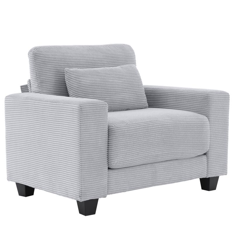 Corduroy Widened Single Sofa Chair, A Extra Lumbar Pillow