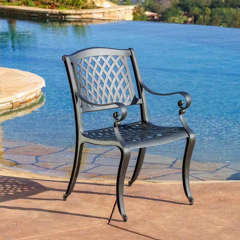 Cayman Outdoor Aluminum Chairs (Set of 2) by Christopher Knight Home - 23.75 x 22.00 x 35.75