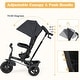 preview thumbnail 17 of 26, Gymax 4-in-1 Baby Tricycle Toddler Trike w/ Reversible Seat Canopy &