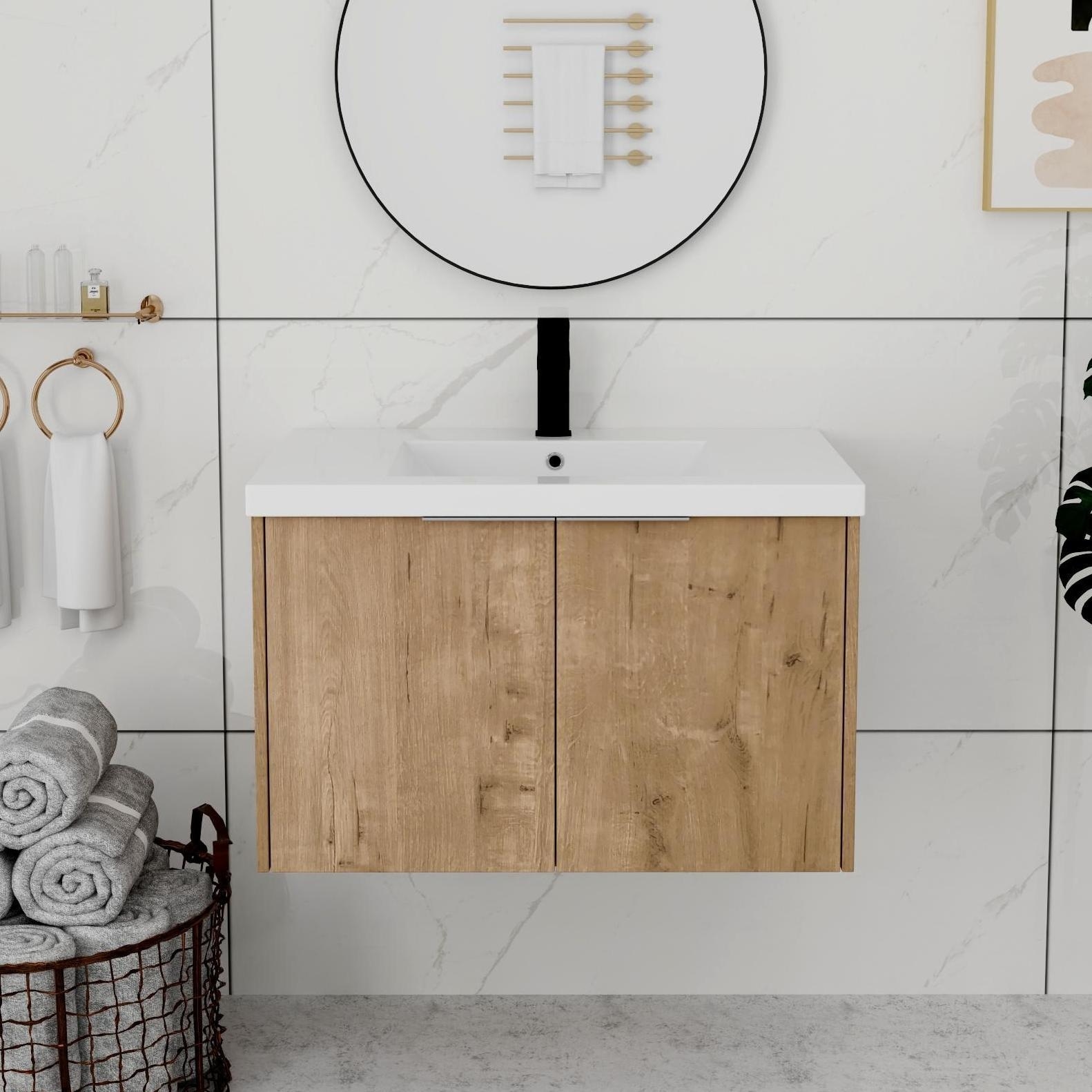 Bathroom Vanity With Sink In 24/30/36 Inch, Floating Bathroom Vanity With Soft Close Door