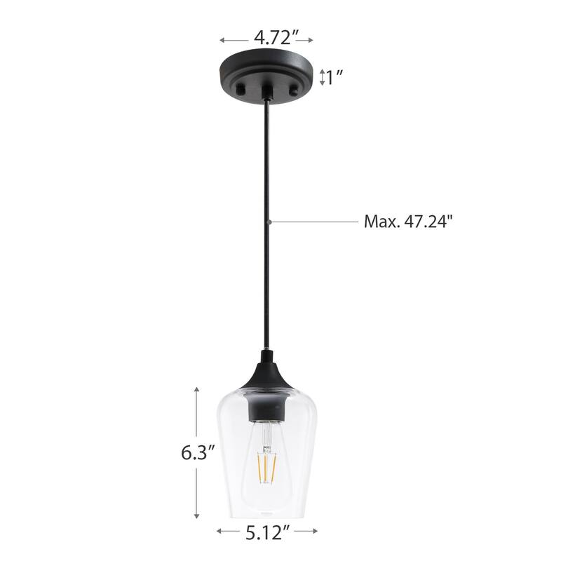 CO-Z 1-light Glass Pendant Light with Adjustable Cord