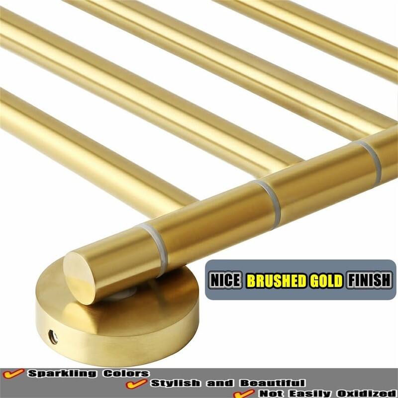 Folding Hand Towel Bar 4 Bars Arm Towel Holder Towel Hanger for Bathroom Wall Mount