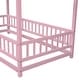 preview thumbnail 12 of 11, Kids and Baby Twin Size Wooden Bed House Bed with House Roof Frame