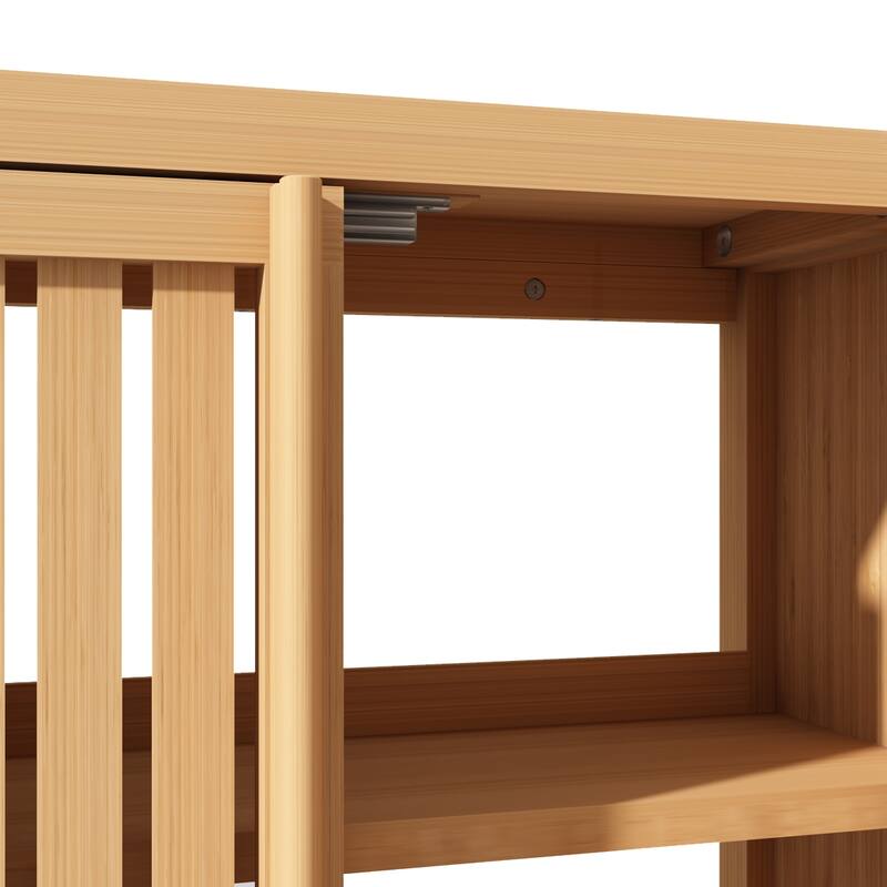 Anmytek Bamboo Bathroom Wall Cabinet Toilet Storage Organizer