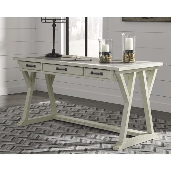Jonileene White/Gray Home Office Large Leg Desk Bed Bath & Beyond