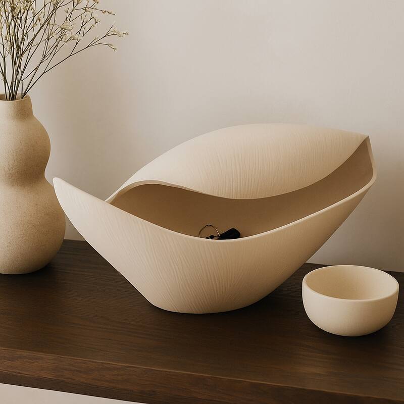 Sculptural Wave Freeform Decorative Bowl for Home Decor - 9", Silver - 17.0" - Silver/ Metallic - 17.0"