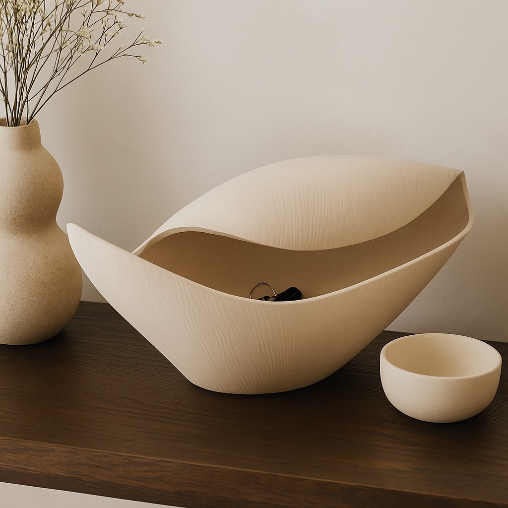 Sculptural Wave Freeform Decorative Bowl for Home Decor - 9", Silver - 17.0"