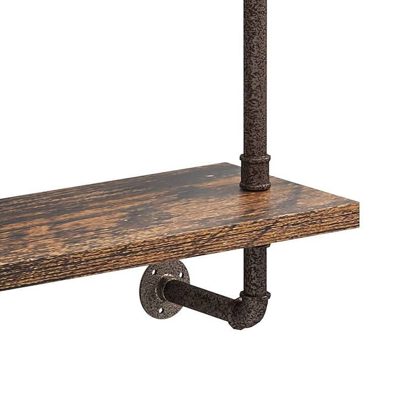 3 Tier Industrial Pipe Shelf - 7.87"D x 32"W x 36.6"H