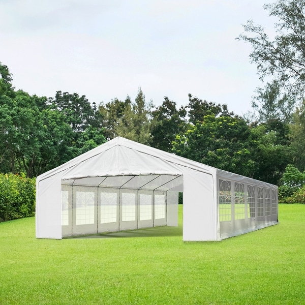 Outsunny White Water-resistant Fabric Heavy-duty Event Tent/Awning. Opens flyout.