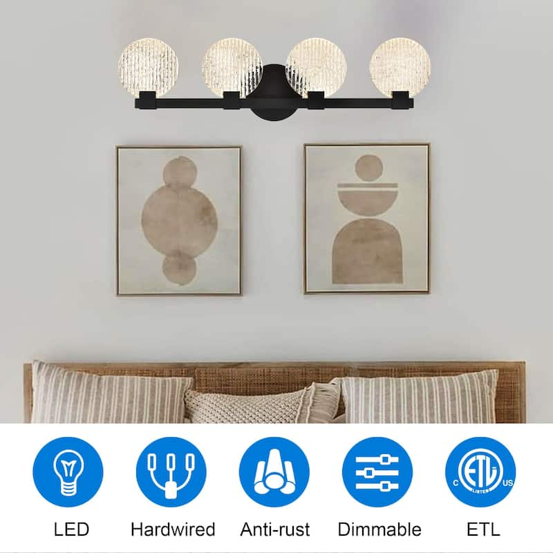 Modern 4-Light Black Vanity Light