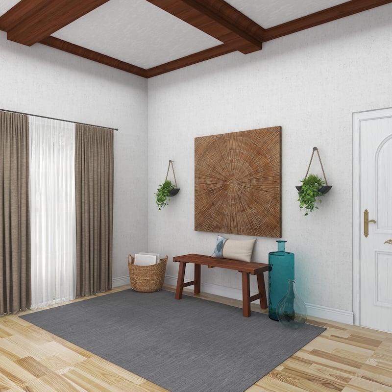 Brown Wood Handmade Carved Radial Starburst Home Wall Decor