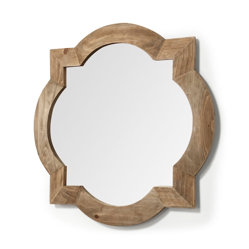 Argonne Brown Solid Wood Frame Mirror - 23" x 23"