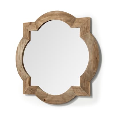 Argonne Brown Solid Wood Frame Mirror - 23" x 23"
