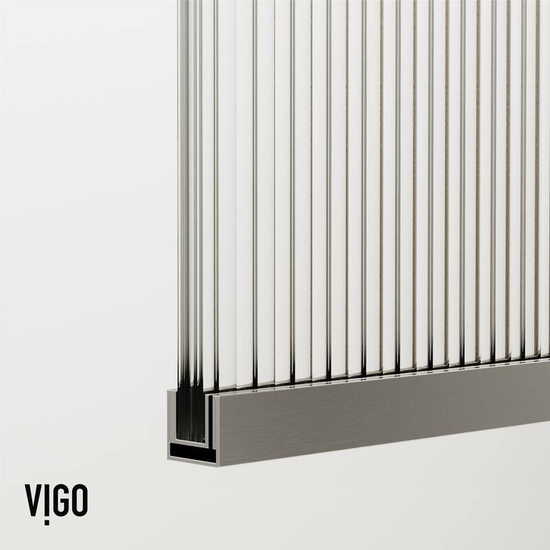 VIGO Zenith 34" W x 62" H Frameless Fixed Tub Screen Door