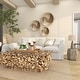 preview thumbnail 3 of 19, Gray Mother of Pearl Shell Handmade Shell Mosaic Hexagon Accent Table with Brown Accents