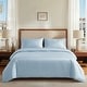 preview thumbnail 23 of 38, Deconovo Bamboo Fiber Satin Bedding Collection Duvet Cover (1 Piece) or Sheet Set (4 Piece) Duvet Cover-King(1-Piece) - Sky Blue