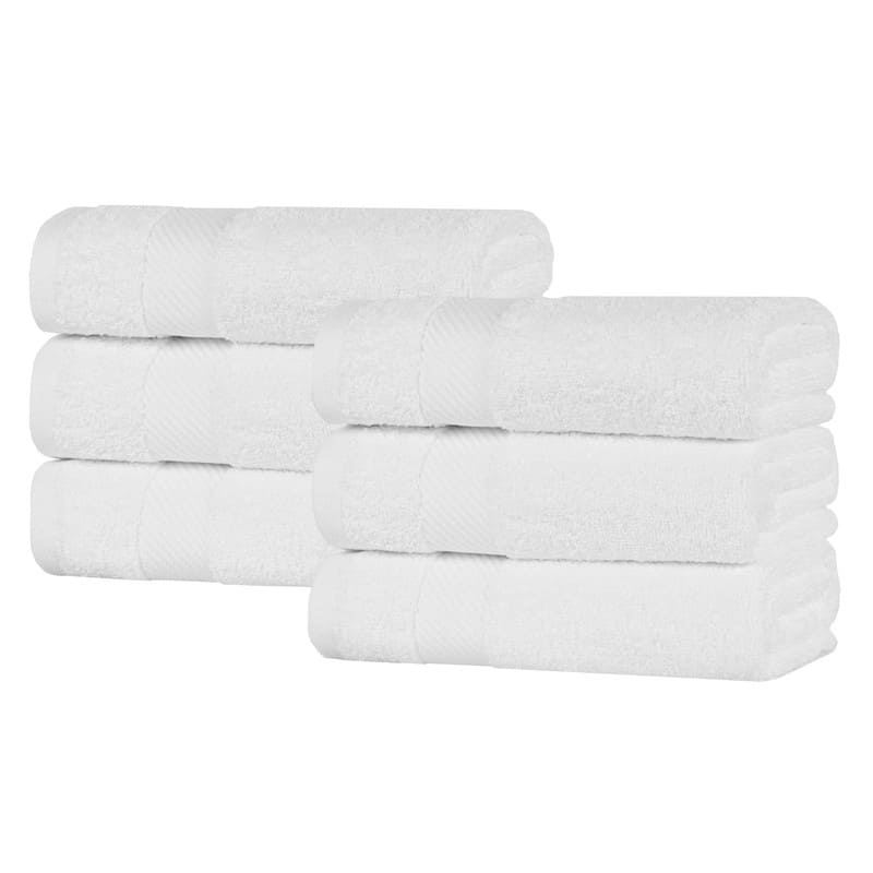 Superior Luxury Solid Highly Absorbent Egyptian Cotton Hand Towel - (Set of 6)