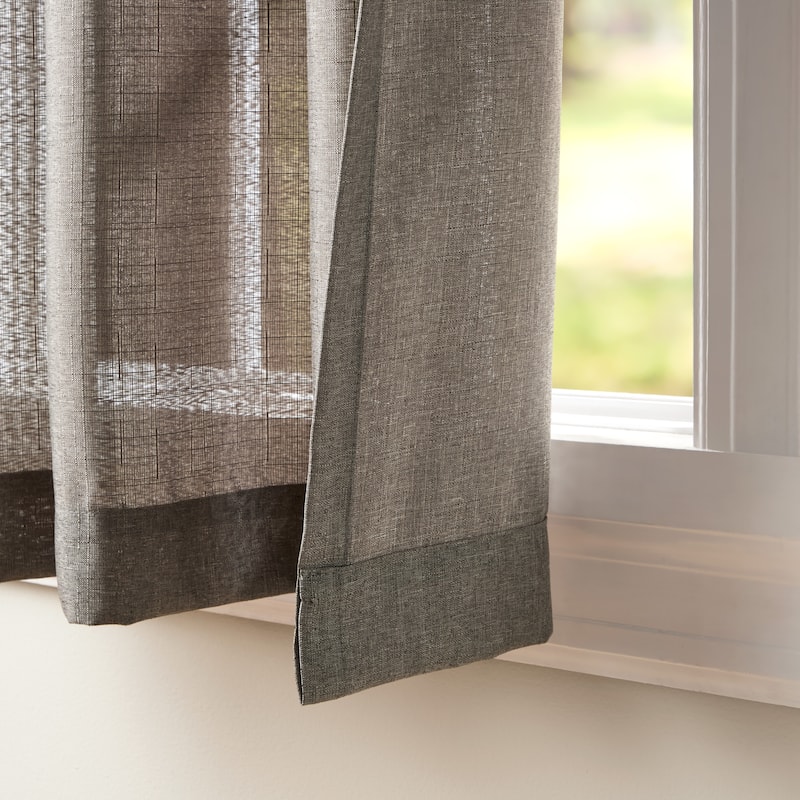 EXCLUSIVE HOME Loha Linen Grommet Top Curtain Panel Pair