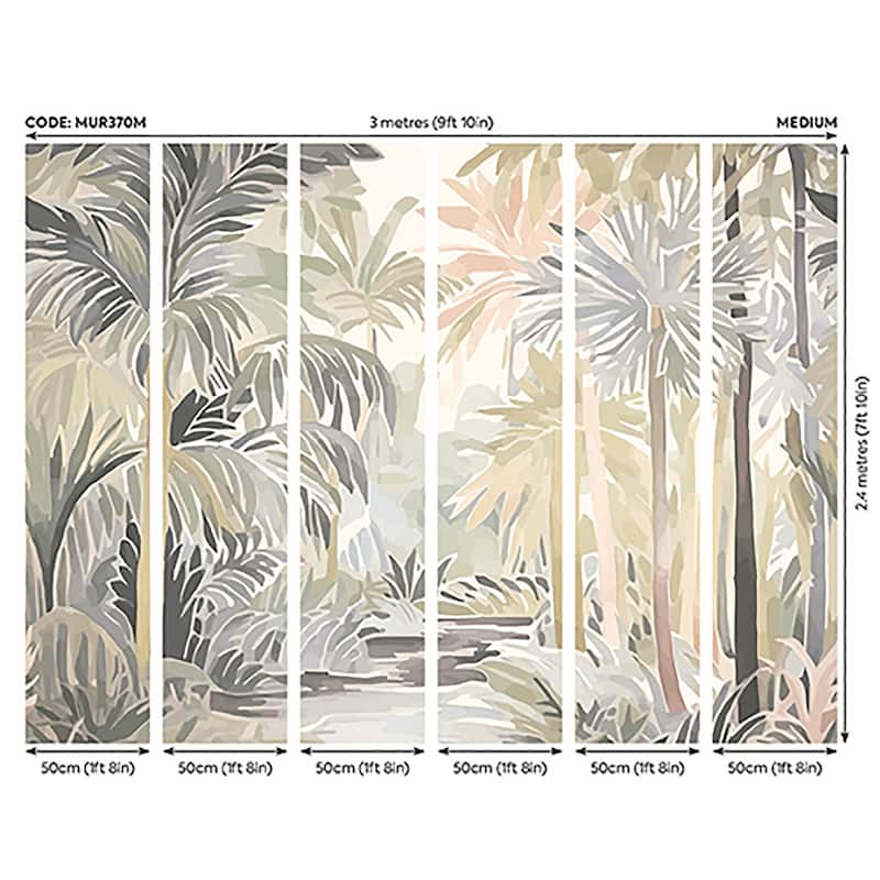 Brewster Origin Murals Pretty Palms Neutral Wall Mural - N/A