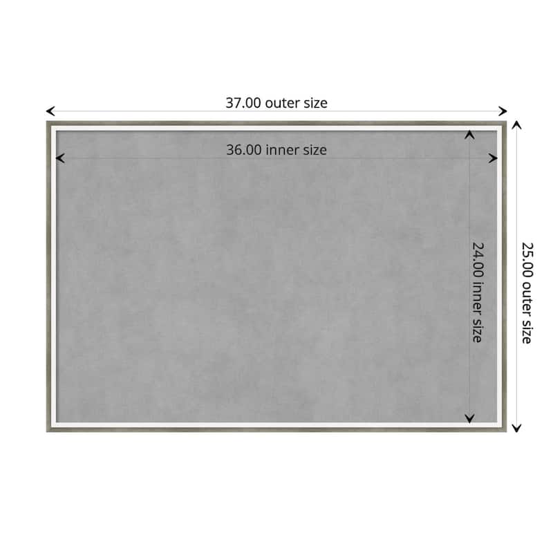 Amanti Art Lucie Silver White Framed Magnetic Board - Board Size 36x24