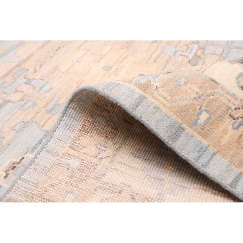 ECARPETGALLERY Hand-knotted Modern Oushak Light Blue Wool Rug - 9'0 x 11'10