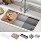 preview thumbnail 65 of 162, KRAUS Kore Workstation Undermount Stainless Steel Kitchen Sink 36" L x 19" W (sink KWU110-36) - Stainless Steel