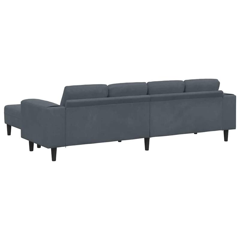 vidaXL Sofa Set Dark gray Velvet - 98.4 x 30.3 x 29.9 inch