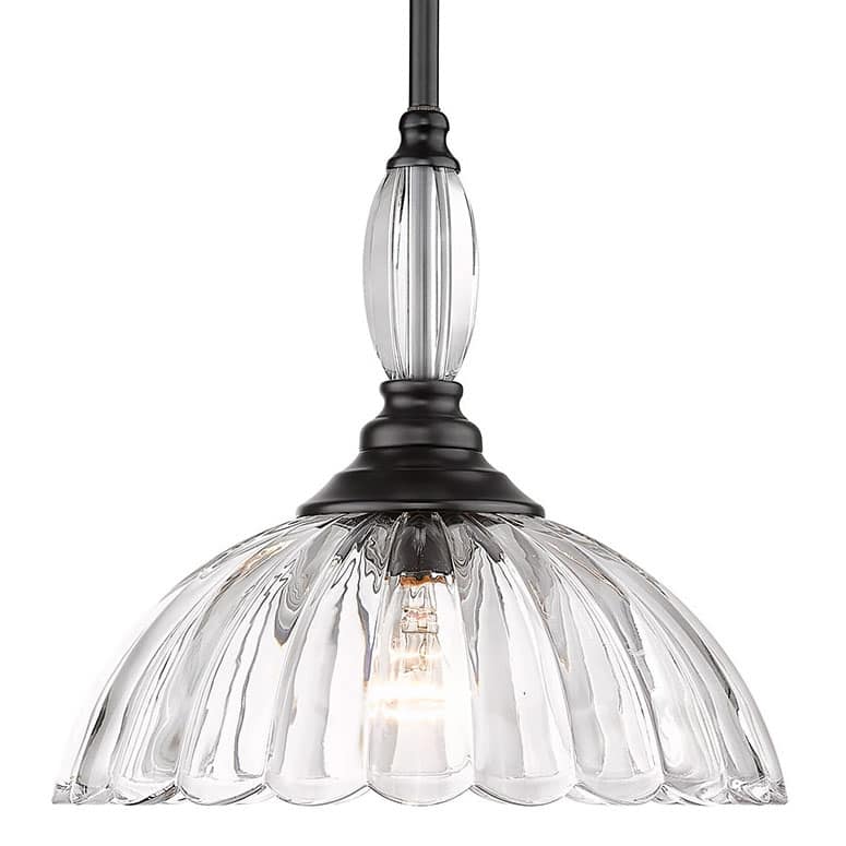 Golden Lighting 6952-M CLR Audra 12" Wide Pendant - Matte Black