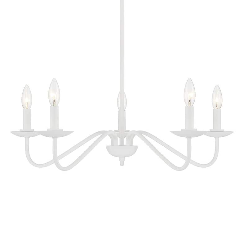 Meridian M100120 5 Light 28" Wide Taper Candle Style Chandelier - Bisque White