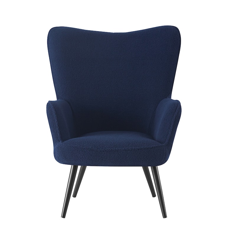 Porthos Home Kindel Fabric Wingback Accent Chair with Powder Coated Steel Legs