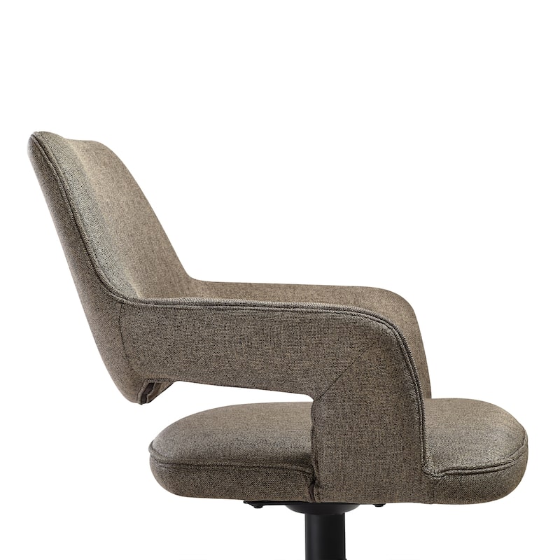 Penny Brown or Grey Fabric Swivel Dining Chairs with Black Metal Legs - Set of 2