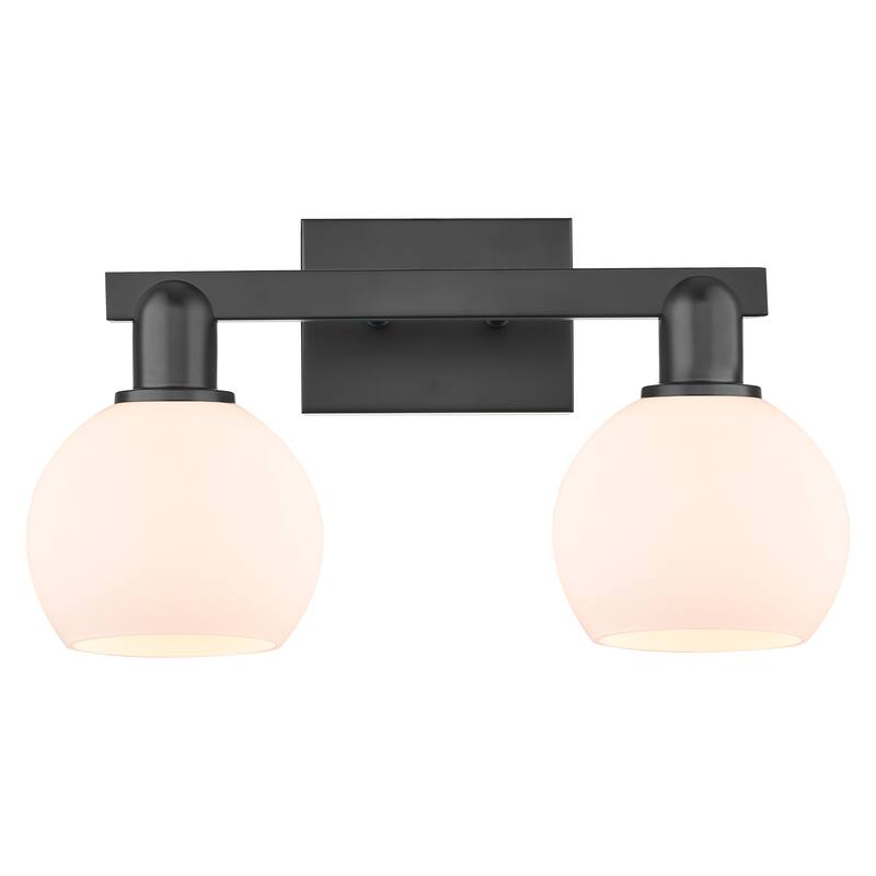 Innovations Lighting Endless Possibilities Arcadia - Athens - 2 Light 17" Bath Vanity Light - Matte White/Matte Black