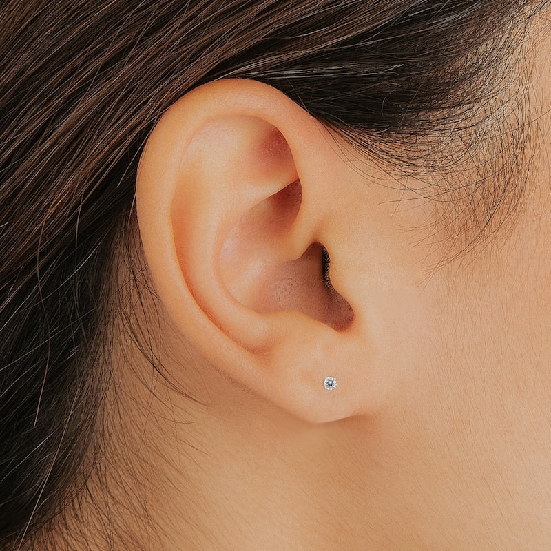 Marquee 1/2 Carat TW Round Diamond Solitaire Stud Earrings In 14k White Gold