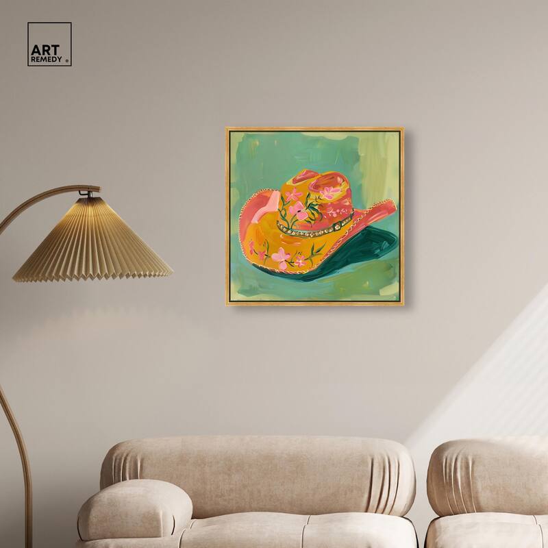 Wildflower Cowboy Hat Canvas by Art Remedy