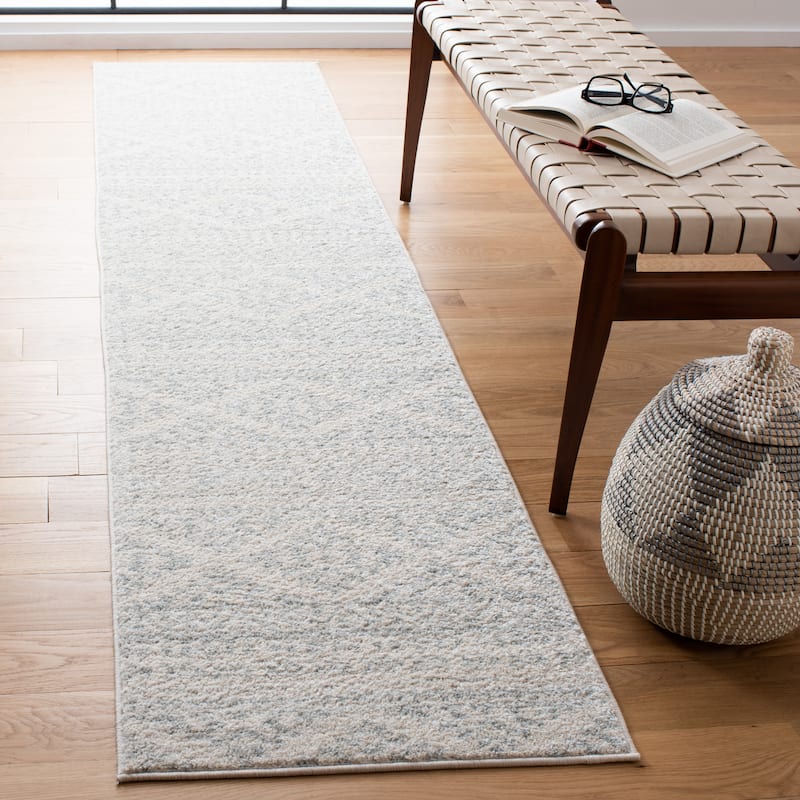 SAFAVIEH Tulum Bora Moroccan Boho Chic Area Rug - 2' x 19' Runner - Ivory/Light Grey