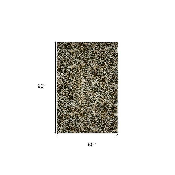 5' X 8' Brown Animal Print Shag Non Skid Area Rug 5' X 8' Brown Animal Print Shag Non Skid Area Rug