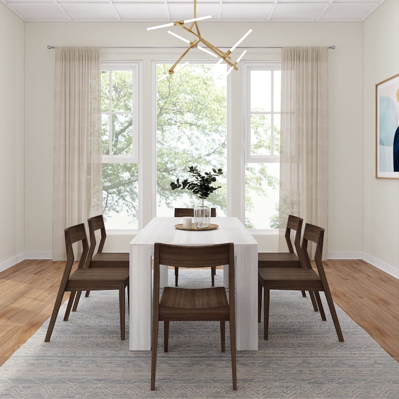 Plank and Beam 72" Modern Solid Wood Dining Table and Chairs Set