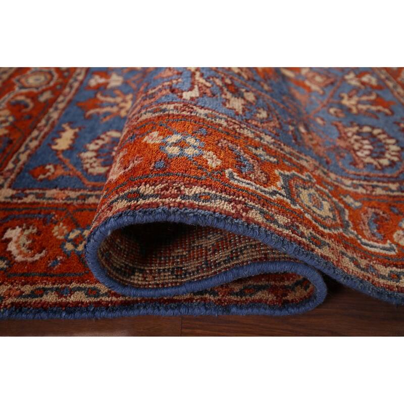 Blue Oushak Indian Area Rug Hand-Knotted Wool Carpet - 3'11"x 5'9"