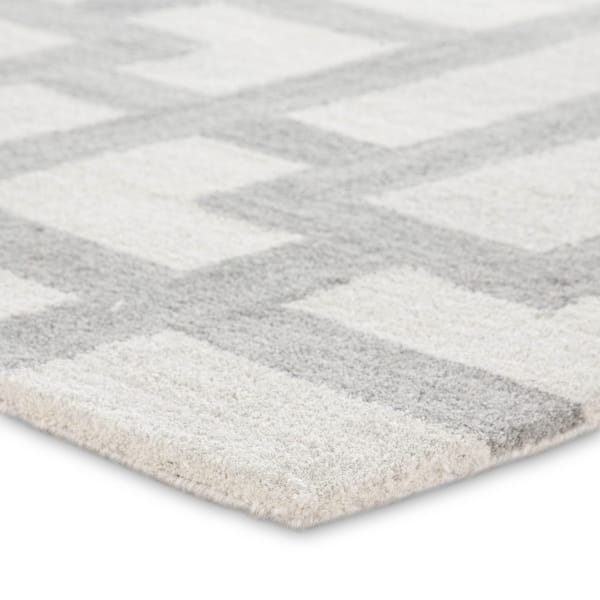 Crawford Handmade Geometric Cream Grey Area Rug Overstock 21705612