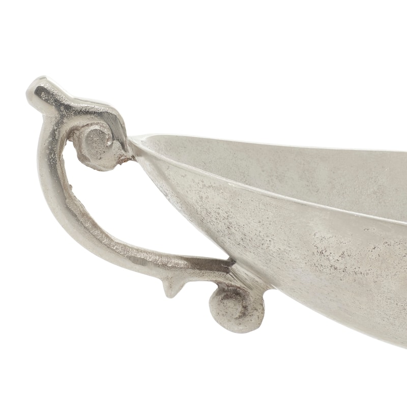Silver Aluminum Metal Decorative Decorative Bowl with Handles